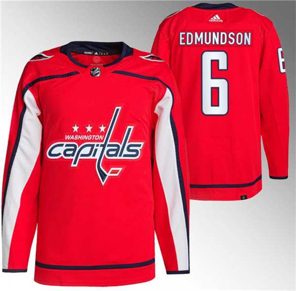 Men%27s Washington Capitals #6 Joel Edmundson Red Stitched Jersey->winnipeg jets->NHL Jersey